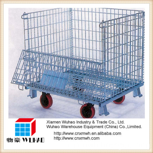 Wuhao industrial metal bins on wheels,cage bins